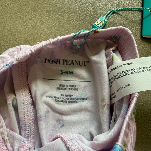 NWT - Posh Peanut - Flutterby Bow Leggings - Girls - Size 3-6M - Picture 5 of 9